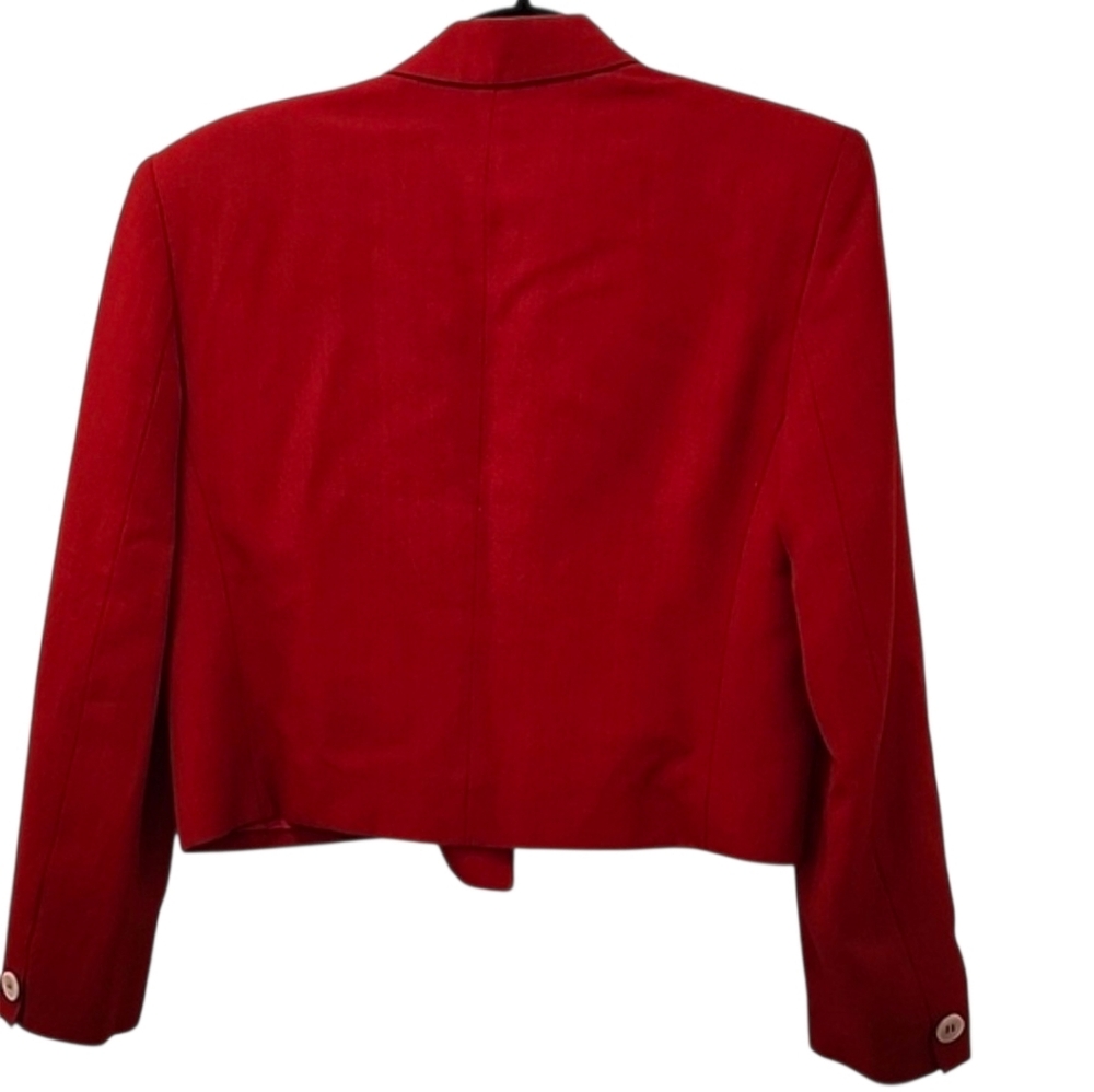 VTG Christian Dior red cropped blazer  Red Double-Breasted Blazer Size 6 - Picture 2 of 16